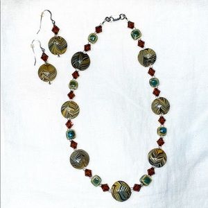 Beaded Necklace and Earring Set